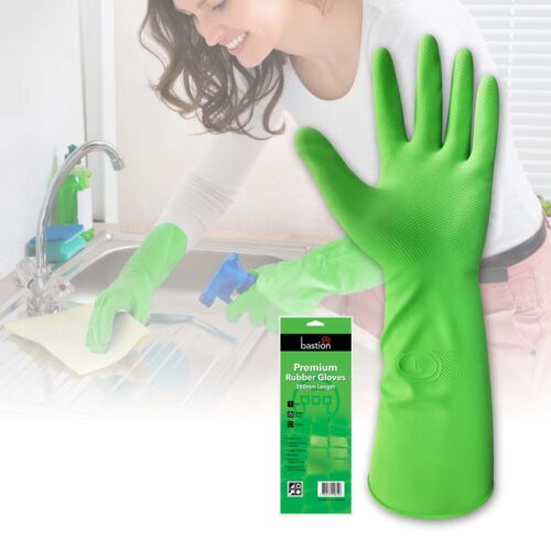 Bastion Green 380mm Heavy Duty Rubber Gloves