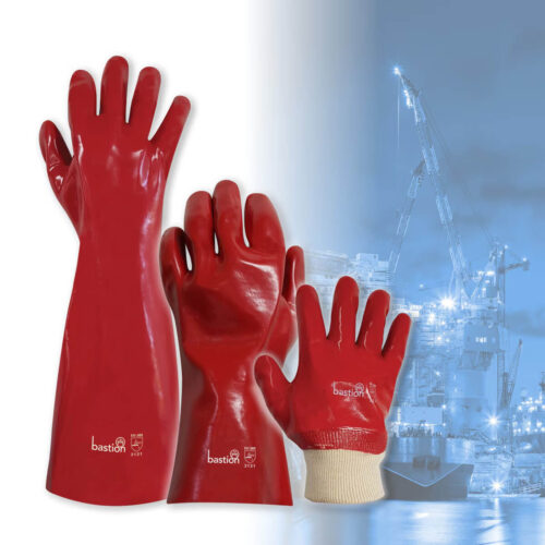 Bastion PVC Red Single Dipped Gloves