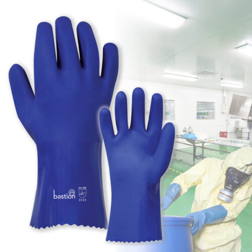 Bastion PVC Blue Double Dipped Gloves