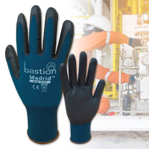 Bastion Madrid Green Gloves - Nitrile Coating