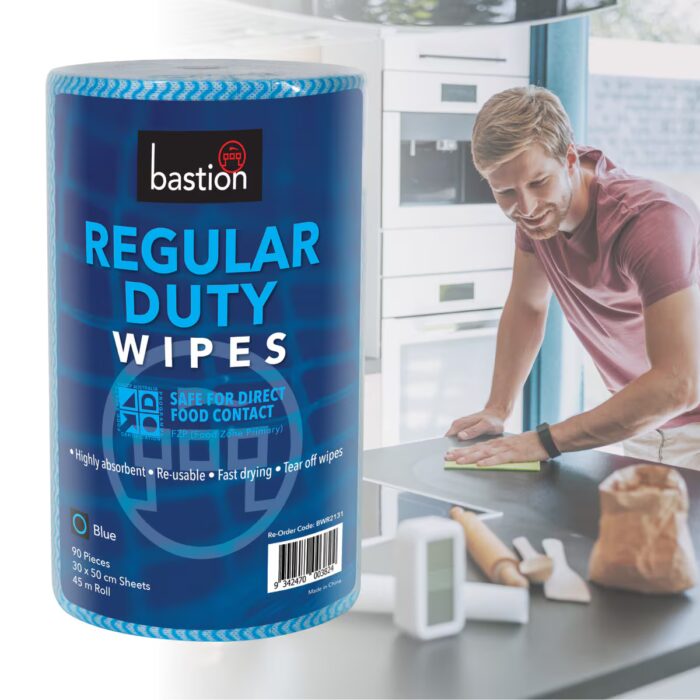 Bastion Regular Duty Wipes - 45m - Blue