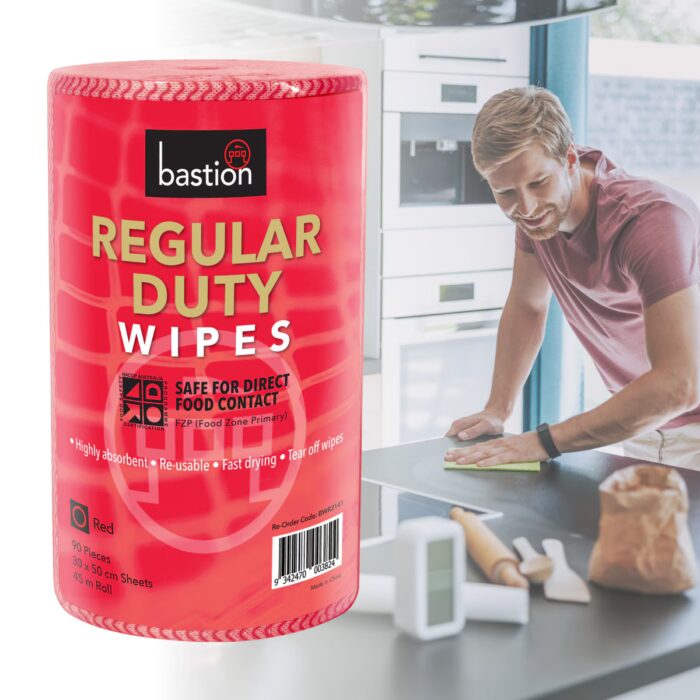 Bastion Regular Duty Wipes - 45m - Red