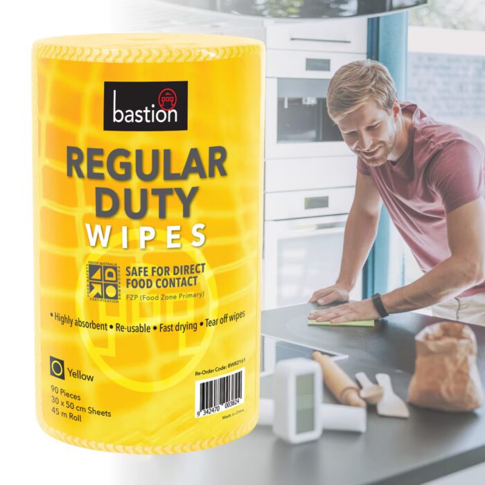 Bastion Regular Duty Wipes - 45m - Yellow