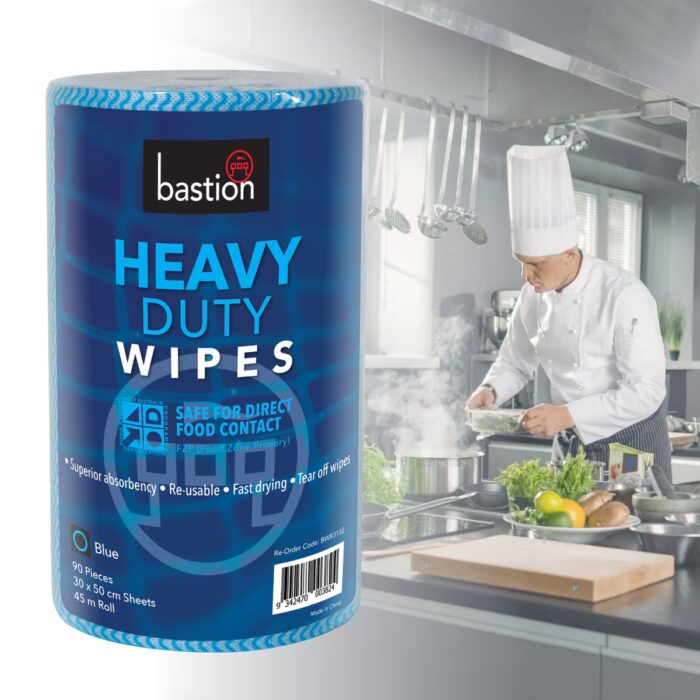 Bastion Heavy Duty Wipes Roll - 45m - Blue