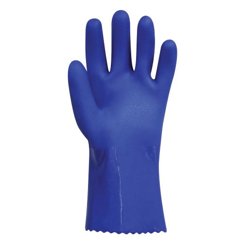 bastion pvc blue chemical gloves palm