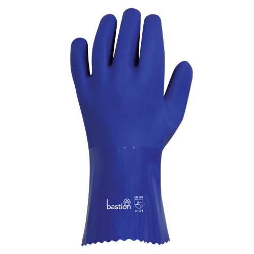 bastion pvc blue chemical gloves