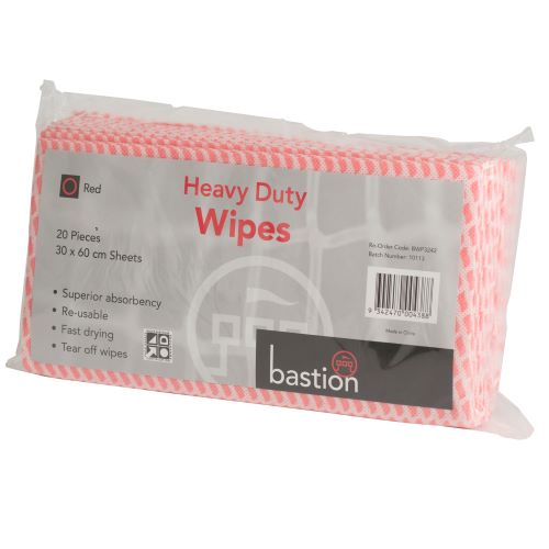 bastion heavy duty wipes pack red