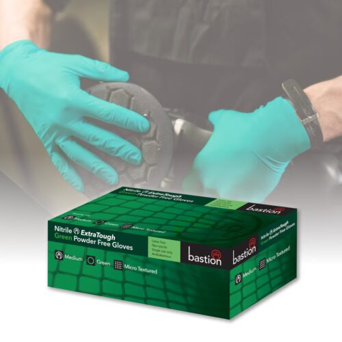 Bastion Nitrile ExtraTough Green Gloves Disposable