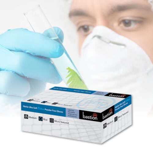 Bastion Nitrile Ultrasoft Disposable Gloves in Blue