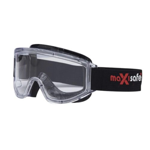 Maxisafe Maxi Goggles with Anti-fog Clear Lens - Foam Backed, Elastic Strap