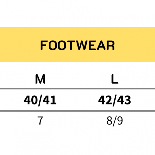 Guy Cotten footwear size chart