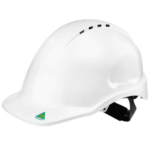 Maxisafe Vented Hard Hat - Sliplock Harness - White