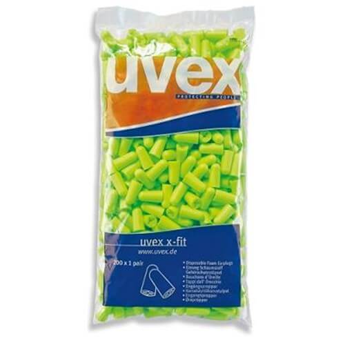 uvex x-fit uncorded earplugs polybag