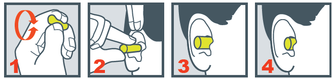 Maxisafe Earplugs Fitting Instructions Picto