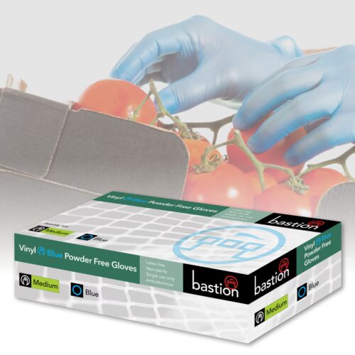 Bastion VINYL GLOVES - POWDER FREE - BLUE