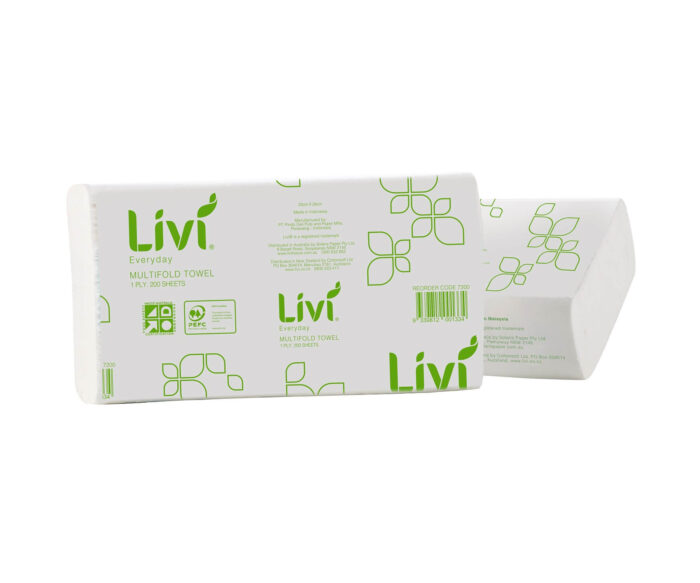 Livi 7200 Everyday Multifold Hand Towel - Two Packs