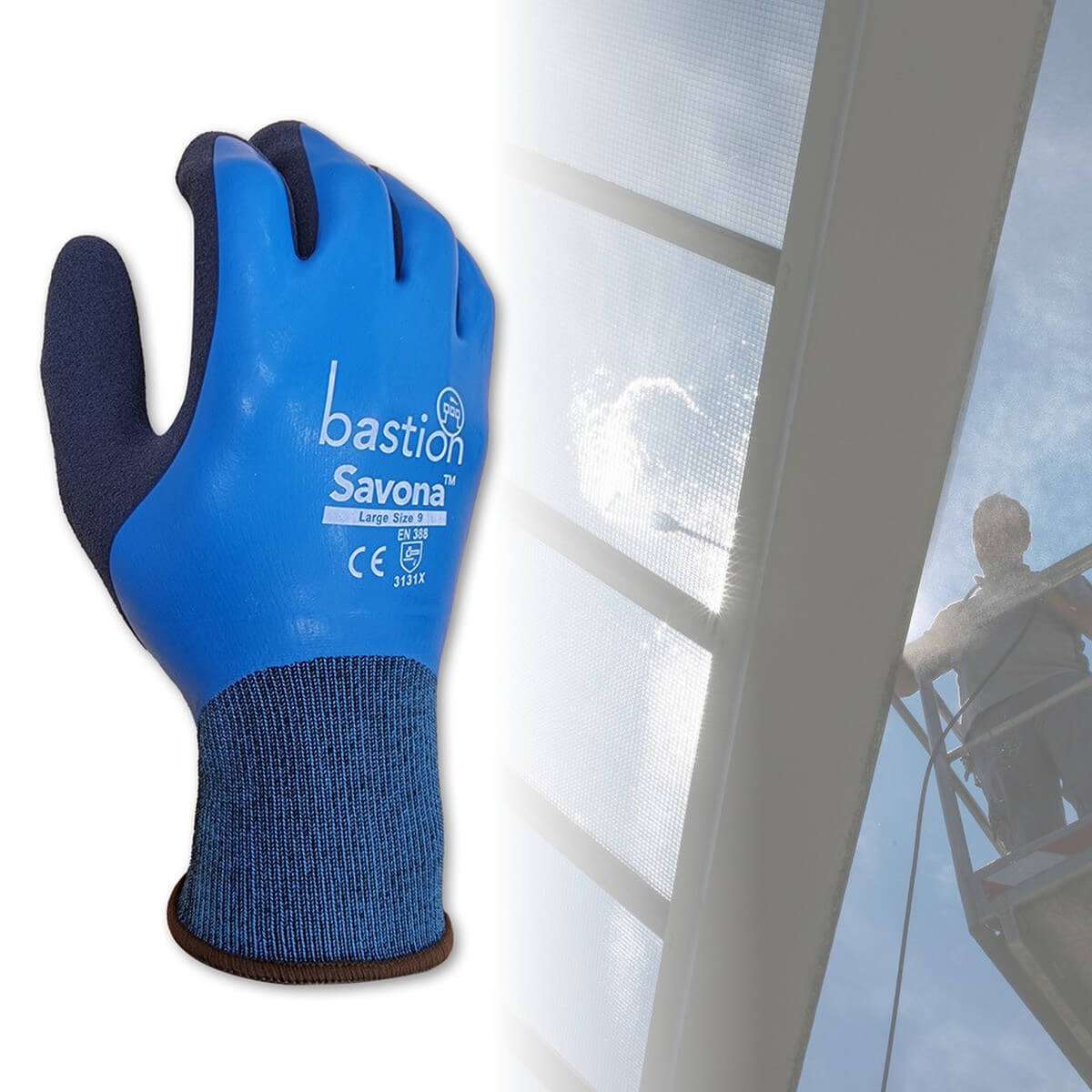 Bastion Savona Fluid Resistant Safety Gloves used by a roofing contractor