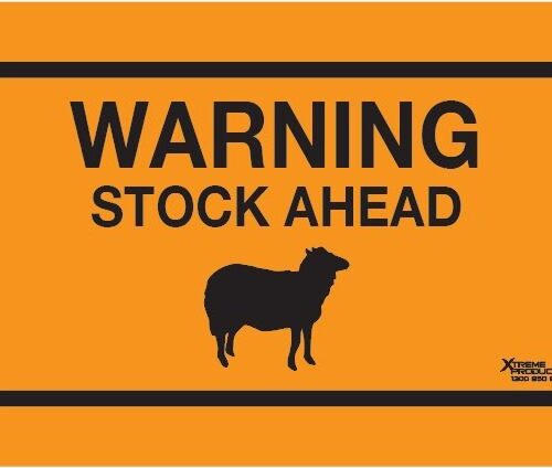 Warning Stock Ahead High Vis PVC Sign Sheep